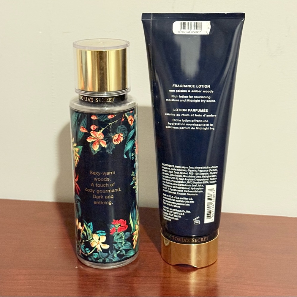 VICTORIA'S SECRET MIDNIGHT IVY FRAGRANCE BODY MIST SPRAY & FRAGRANCE LOTION - Picture 2 of 2